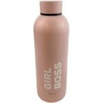 Sticlă de apă / termos Girl boss – culoare roz 500 ml