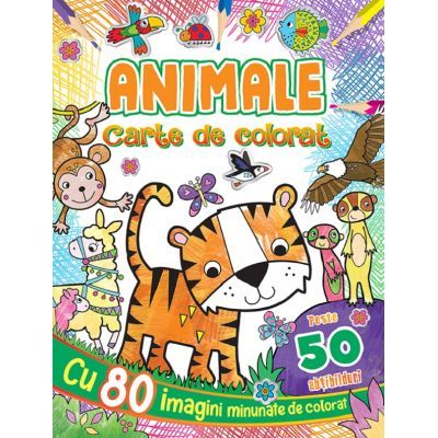 Animale. Carte de colorat cu peste 50 abtibilduri