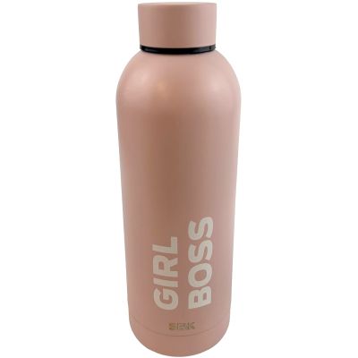 Sticlă de apă / termos Girl boss – culoare roz 500 ml