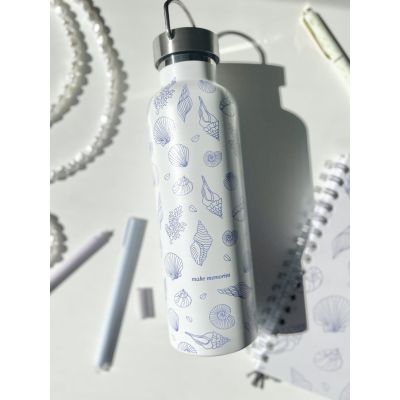Sticlă de apă/termos – Scoici (bej și albastru) 750ml