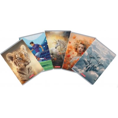 Caiet A5, 48 file, 70g/mp, dictando, colturi rotunjite, motiv megamix 2, herlitz